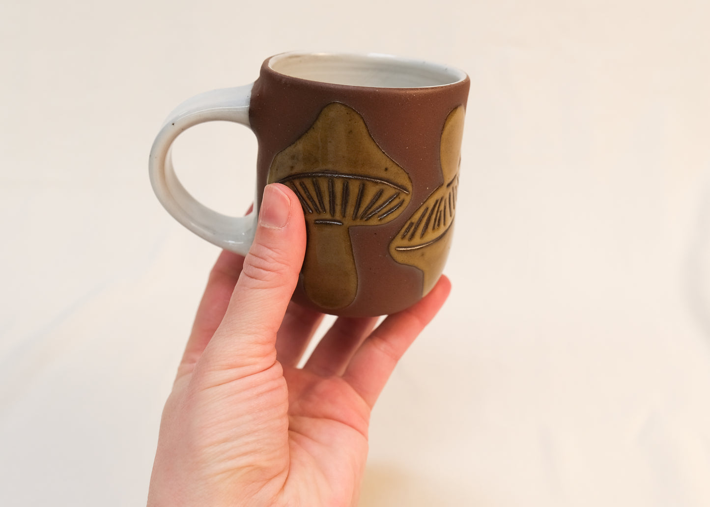 Amber Topsy Turvy Mushroom Diner Mug