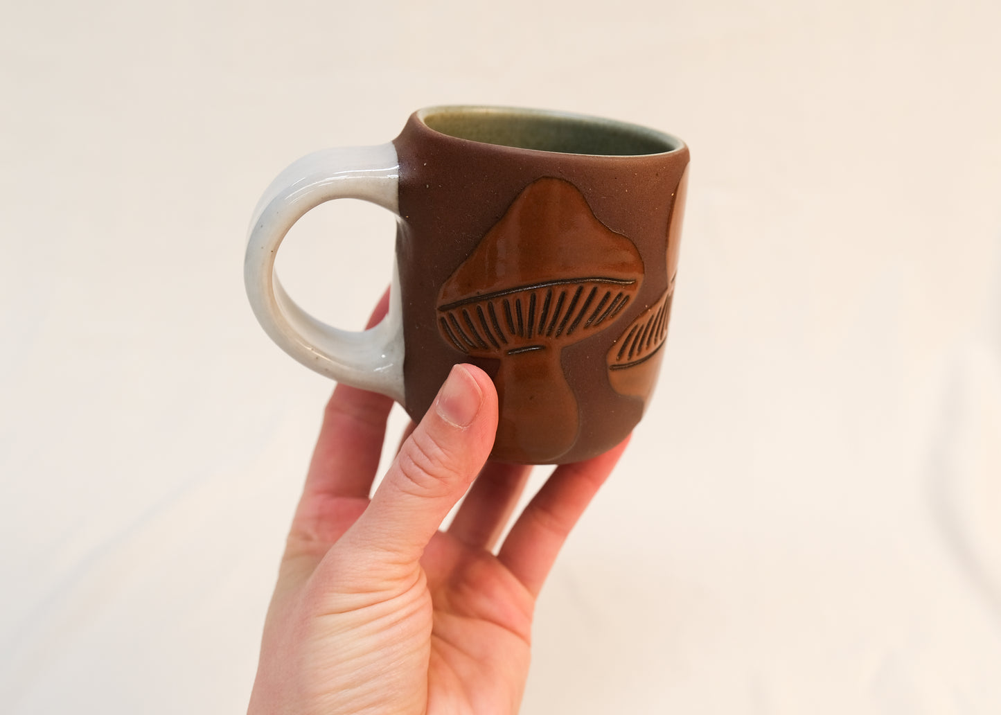 Rust Topsy Turvy Mushroom Diner Mug