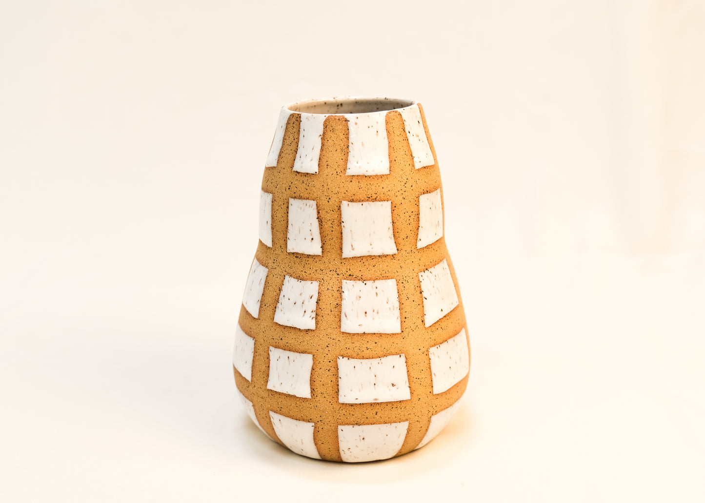 White Grid Vase