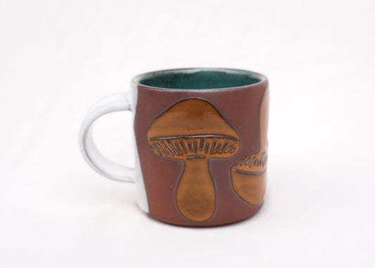 Topsy Turvy Amber Mushroom Diner Mug