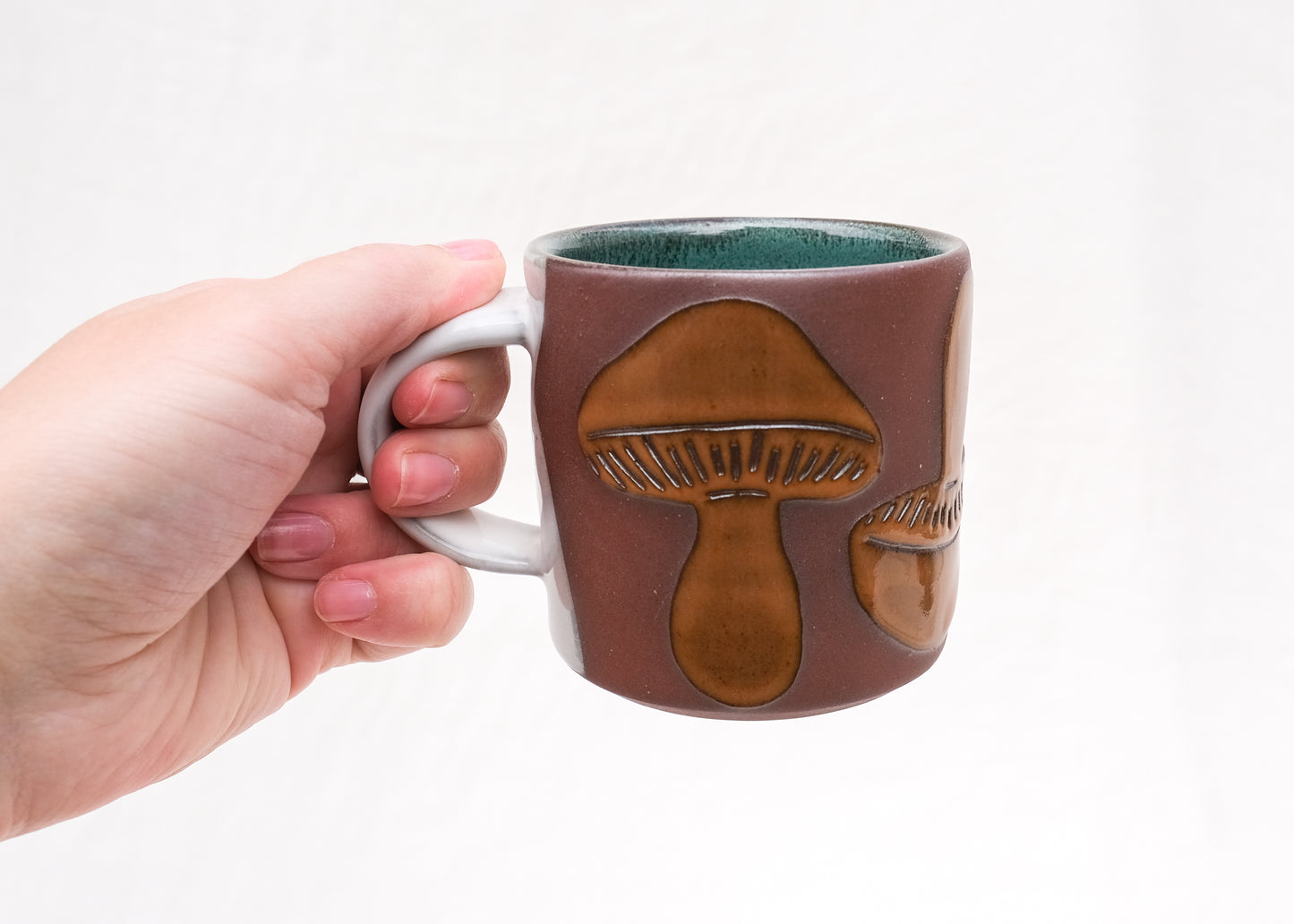 Topsy Turvy Amber Mushroom Diner Mug