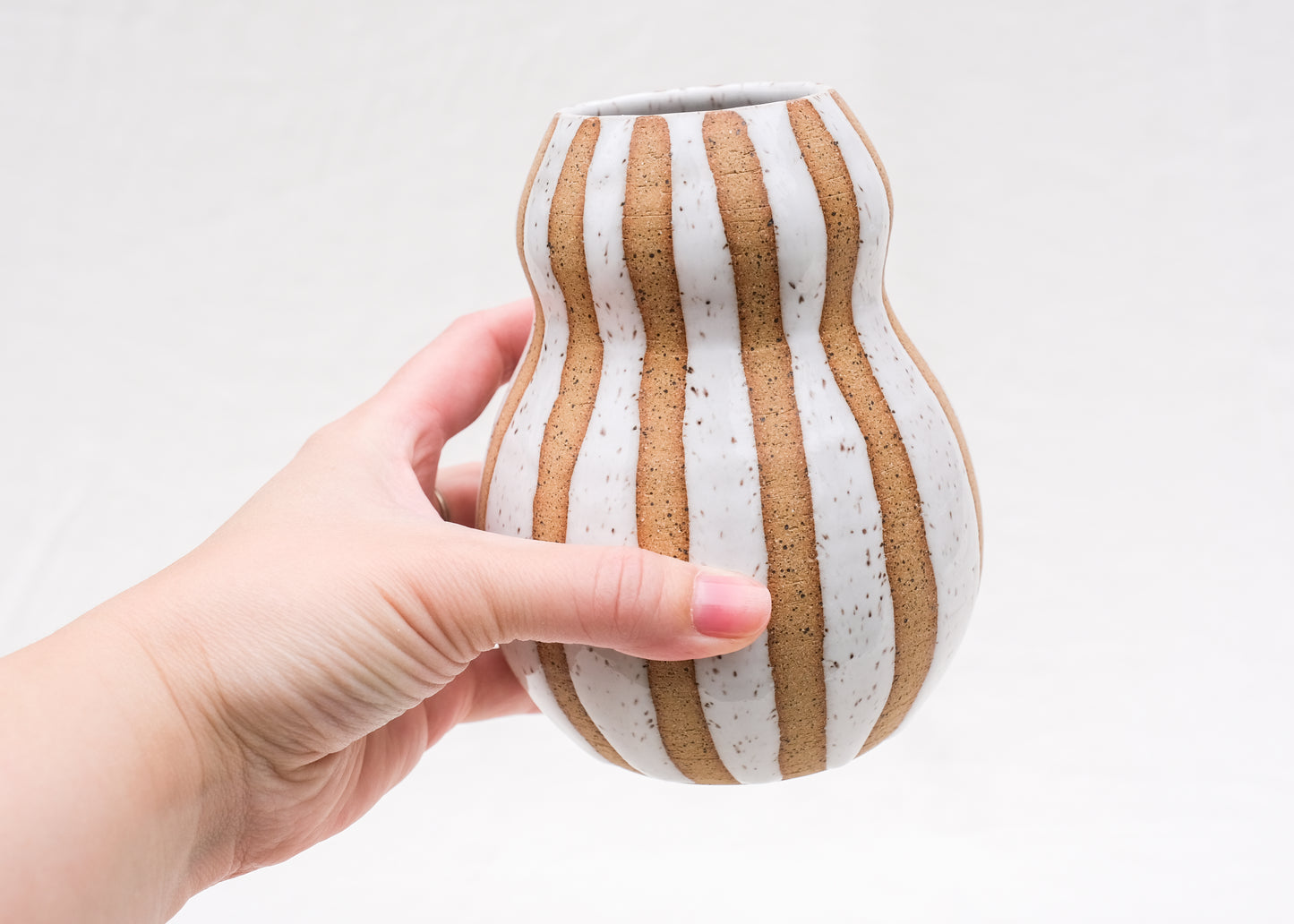 White Striped Vase