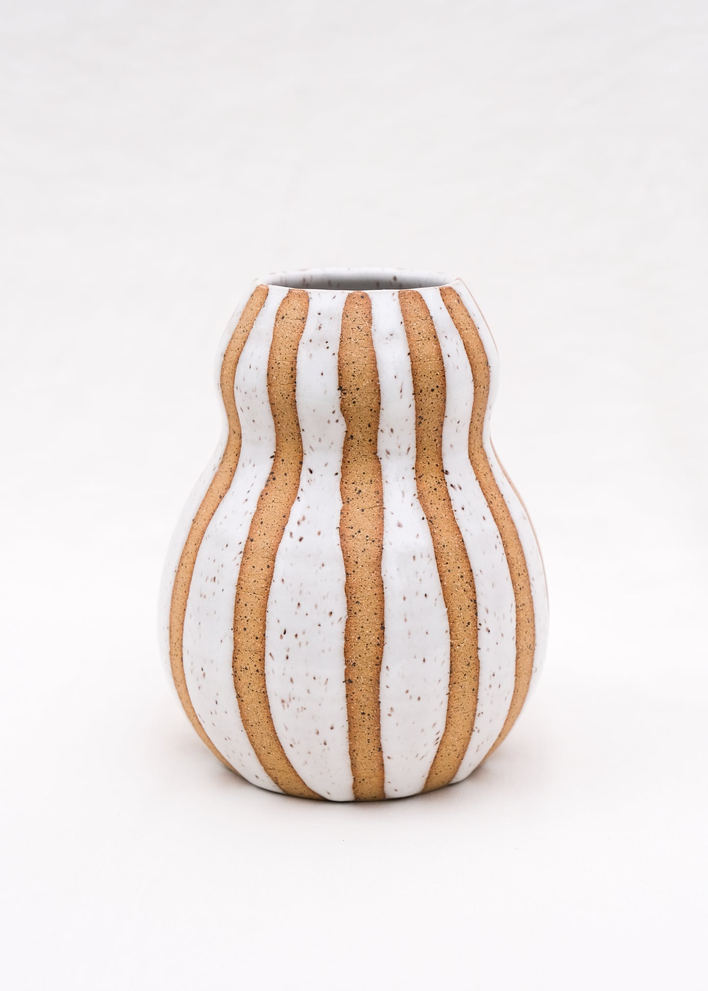 White Striped Vase